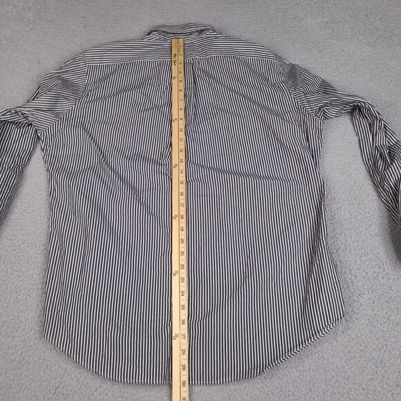 Vintage Ralph Lauren Dress Shirt Mens 16 34/35 Black White Striped Classic Fit‎ - Picture 14 of 16